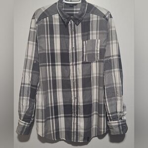 Lrg Men's Gray Plaid Shirt